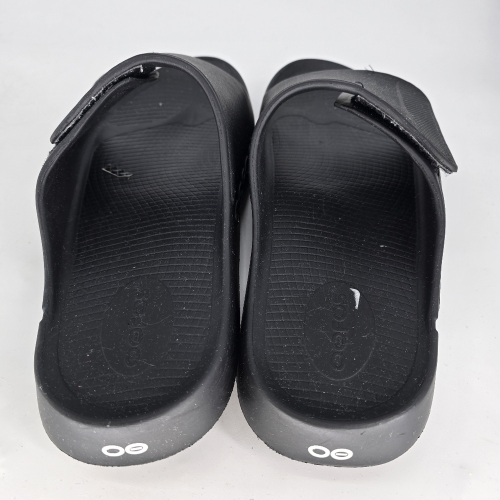 oofos OOahh Sport Flex slide Sandal - Matte black size mens 15 - Picture 6 of 11